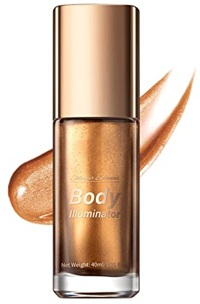 Greatlizard Body Luminizer, Glitter Body Cream, High Gloss Waterproof Body Highlighter,Glitter Face Shimmer Moisturizer Lotion Tan Cream Foundation Makeup Bronzer (A1)