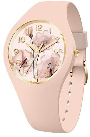ICE-WATCH - Ice Flower Pink Aquarel - Montre Rose pour Femme avec Bracelet en Silicone - 021735 (Small)