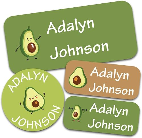 Etiquetas de Nombre Personalizadas - Impermeables y sin Planchado(160 unidades) para Ropa, Botellas de Agua, Loncheras y Útiles Escolares. Etiquetas Personalizadas para Guardería, Ideales para Campam