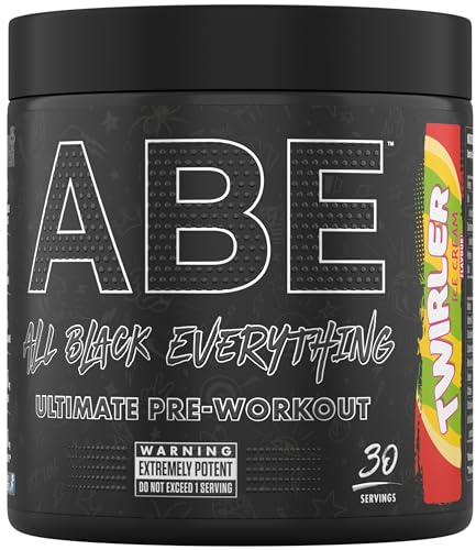 Applied Nutrition ABE Pre Workout Pulver - Pre Booster für Energie & Leistung mit Citrullin, Kreatin Monohydrat, Beta Alanin (375 g – 30 Portionen)(Twirler Ice Cream)