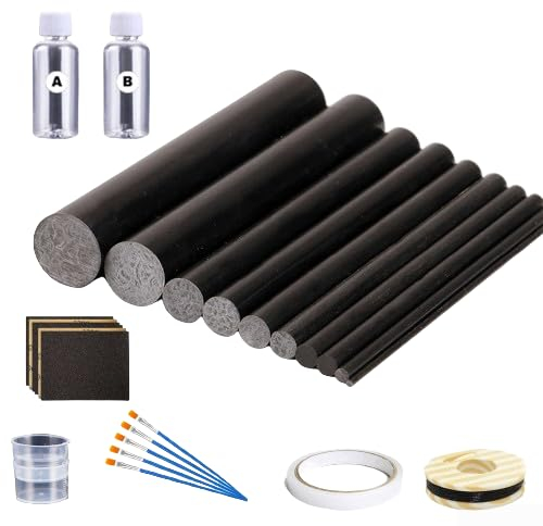 DAZZLEEX Fishing Rod Repair Kit With 32PCS Ceramic Ring Rod Eyelet Replacement Kit Carbon Fiber Repair Broken rod For Various Fishing Rods
