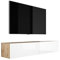 3E 3xE living.com Hängendes TV- Schrank (B: 170 cm, H: 34 cm, T: 32 cm) in Wotan Eiche & Weiß Hochglanz