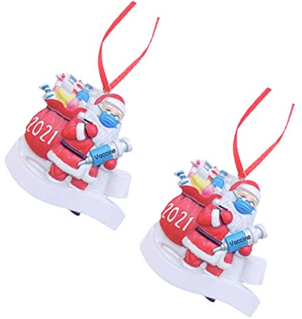 Amosfun 2St Weihnachtsschmuck weihnachtsdeko 2021 Event-Ornament Urlaub Handwerk Anhänger Girlandendekor Haustürdekoration Hängedeko zum Thema Weihnachten