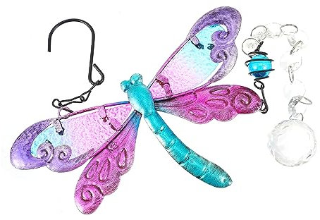 OSALADI Ornament Auto-Fan Lila Fächer Kristallwindspiele Auto Kronleuchter Lüfter Für Auto Lila Verzierungen Autoverzierungen Für Das Heck Libelle Windspiele Befestigung Glas Hängend