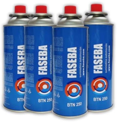 4 Unidaes de Cartucho de Gas para Camping CP250 227 g con sistema de seguridad. Ideal para cocinas portátiles, sopletes, hornillos quemadores. bombona camping gas portátil, cartucho camping gas.