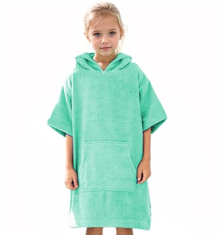 DiaryLook Kinder Kapuzen Badeponcho,Saugfähiges Handtuch Poncho für Jungen und Mädchen,6-10 Jahre,Ideal für Strand,Schwimmen und Surfen