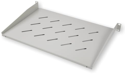 Koscom Connect Fachboden für Netzwerkschrank 19 Zoll I Server Rack Ablagefach (BxTxH) 483x300x45 mm I 1 HE Einlegeboden zum Festeinbau ab 300 mm Tiefe I Traglast 25 kg (Grau)