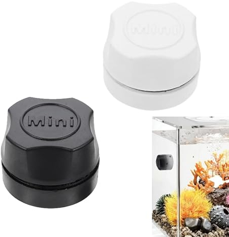 Pack of 2 Magnetic Aquarium Aquarium Magnetic Brush Mini Magnetic Brush Floating Discs Cleaning Magnet Mini Magnetic Windscreen Cleaner AquariumMagnetbürstefor Glass Aquariums Fish Tanks(schwarzweiß)
