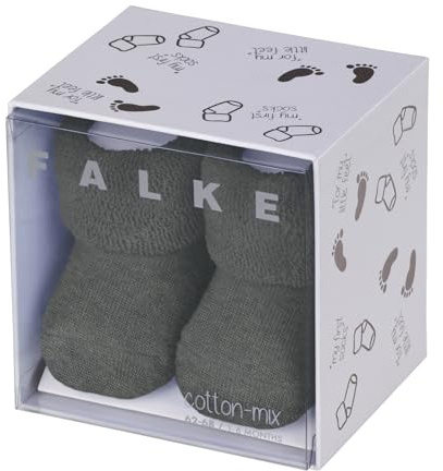 FALKE Unisex Baby Erstling Socken atmungsaktive nachhaltige Baumwolle hautfreundlich dick besonders weich mit Plüsch einfarbig elastische Zone am Knöchel in Geschenkbox 1 Paar