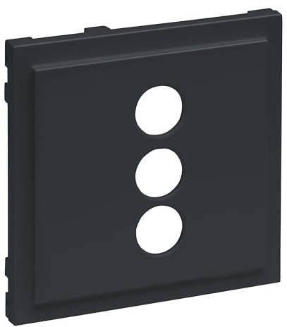 LEGRAND, SEANO Abdeckung für 3-fach RCA (Cinch)-Anschlussdose, 3 separate Cinch-Anschlüsse, Farbe: Anthrazit lackiert, 765486