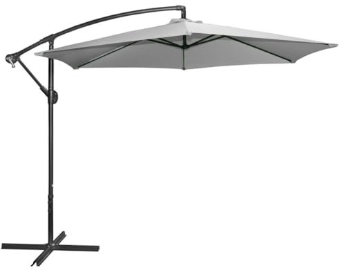 Meublorama Parasol déporté rond gris clair diamètre 300cm
