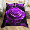 Homewish Housse de Couette 220x240 Rose Violet avec 2 Taies d'oreiller, Parure de Lit Romantique pour Fille, Sets de Housses de Couettes Florale Boho, Couvre Lit Esthétique Feuilles de Plantes