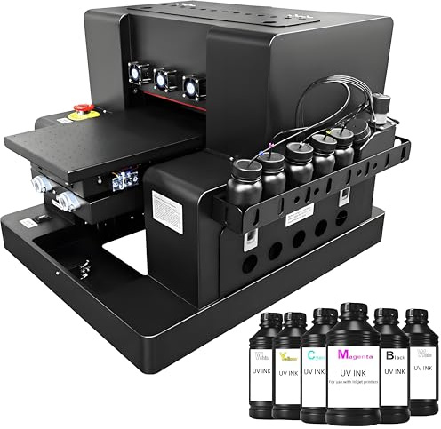 PEIXU UV Drucker Holz A3 Flachbett Farbe Druckkopf XP600 Acryl Glas Metalldruckmaschine Schwarz UV Drucker Leichtöldrucker Hohe Präzision und Hohe Geschwindigkeit