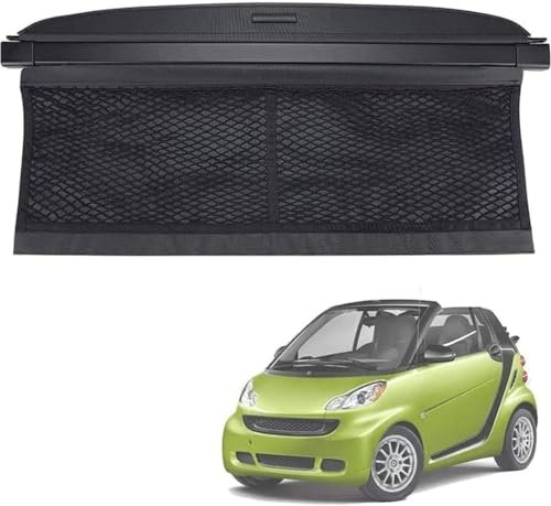 JIAXILI Auto Hintere Kofferraum Hutablage für SMArt 451 Fortwo 2007-2014, Trunk Cargo Abdeckung Kofferraum-Vorhang Regal Schattenschutz