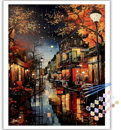 Paysage Peinture Numero Adulte, Kits de Peinture au Numéro, Paysage Coloriage Par Numéro Pour La Décoration De La Maison 40x50 cm