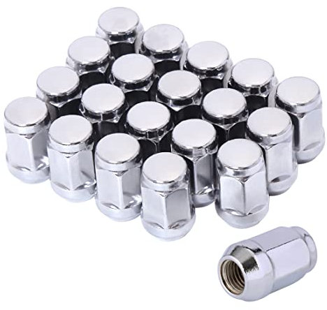 Tuercas de llanta M12 x 1.5 M12-1.50 cromadas de 12 x 1.5 pulgadas hexagonales de 1.38 pulgadas de alto, juego de 20 tuercas de llanta para Ford Fusion Escape Focus, etc