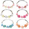 YILANJIN Couronne de Fleurs, 6 Pièces Fleur Bandeau Multicolore pour Femme, Couronne Florale Bandeau Réglable pour Voyages, Élastique Guirlande De Fleur Bandeau pour Mariage, Fêtes, Festival