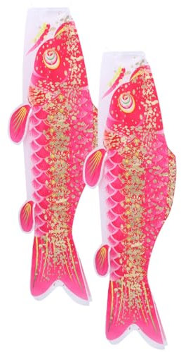 Yardwe Japanischer Karpfen Windsack 50cm Gold Rot 2 Stück Outdoor Hängeflagge Gartendekoration Für Terrasse Und Garten Wetterbeständig Detailreich Gefertigt