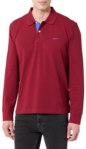 GANT Herren Reg Contrast Pique Polohemd, Rot, XXL EU
