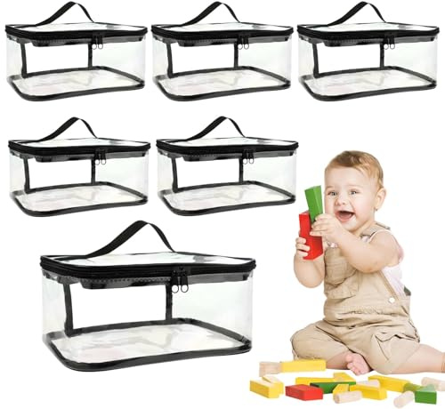 6 Stück PVC-Spielzeug-Aufbewahrungstaschen, Transparente Spielzeug Organisationstaschen Spielzeug Taschen Für Bausteine Puzzles Spielzeug