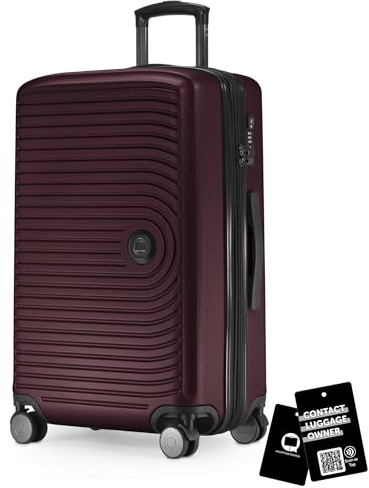 Hauptstadtkoffer Mitte Koffer 68 cm 74-88 Lmit Anhänger, Burgund | ABS-Hartschale · TSA · XL Erweiterung · 4 Rollen · Austauschbare Ersatzteile · Urlaub · 1-2 Wochen · Digitaler Kofferanhänger