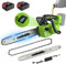 Motosierra Bateria 16 Pulgadas, 2200W Motosierra Eléctrica Inalámbrica con 2 x 4.0Ah Baterías, Motor sin Escobillas, Lubricación Automática y Tensado de Cadena sin Herramientas, Pantalla LED