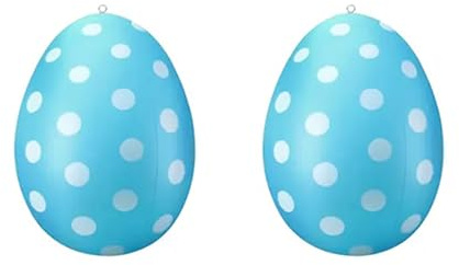 Ailan 2 Stück aufblasbare Ostereier, PVC Bunte Eier, 50cm große aufblasbare Ostereier, Gartendeko für Feiertage, Partys, Innen und Außendekoration (Blau)