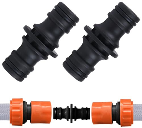 2 Stücke Schlauch Kupplung,Schlauchverbinder,Schlauchkupplung 1/2 Zoll,Gartenschlauch Kupplung,Doppelstecker Gartenschlauch für Garten und Haus Schlauch