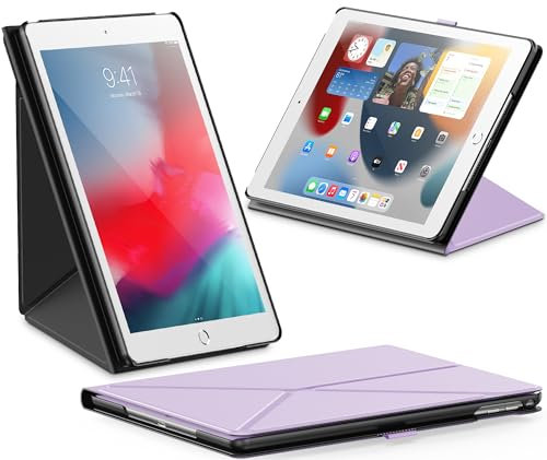 INFILAND Custodia per iPad 6a/5a generazione (2018/2017), iPad Air 2/1 (9,7 pollici), custodia protettiva sottile con origami magnetico, con portapenne, accensione e spegnimento