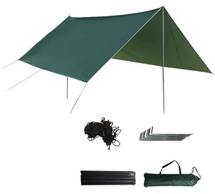 Ronyme Hamaca de Lona Impermeable para Lluvia, Equipo de Tienda de campaña, sombrillas de Tela, Hamaca de Lluvia, Conjunto de toldo para Acampar, Playa,