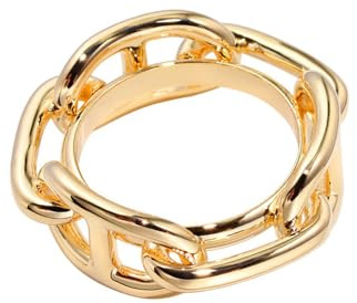 Chunky Chain Silk Scarf Ring Clip for Women Gold/Silver Plated Minimalist Wide Band Statement Buckle Holder Clasp Holder Scarfs T-Shirt Shawl Scarves Clasp Dress Clothing Accessories Jewelry