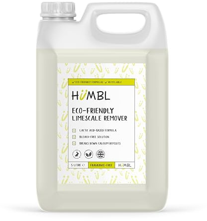 Humbl - Limescale Remover - Eco Friendly Bathroom Descaler Spray for Taps, Shower Heads, Sinks & Glass - Lactic Acid Formula - 5L Refill
