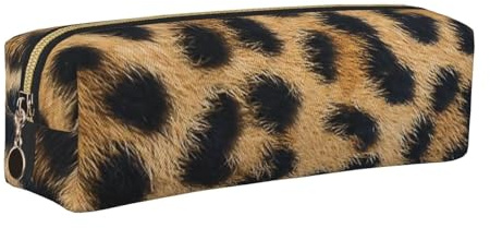 WSHFFILO Federmäppchen aus Leder mit Leopardenmuster, gold, Einheitsgröße, Münztasche