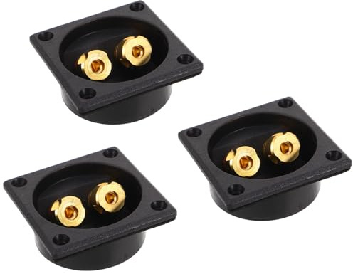 TOYZFRIENDY 3pcs Small Square Speaker Wire Terminal Boxes with 503 Posts, Audio Connectors for Home Audio Wiring, Subwoofer Wire Terminal Connection Box for DIY Sound Systems