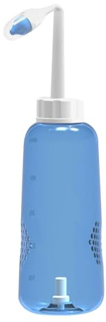GANAZONO Nasenspülflasche und Umgedrehter Anwendung mit 2 Düsen aus Kunststoff 500-ml zur Nasenreinigung mit Wasserflusskontrolle für Erwachsene und Kinder
