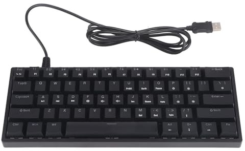 Lxwythozoan 61 Keys Mechanical Keyboard, Wired Gaming Keyboard, Cool RGB Lighting, Compact Blue Switch Layout, with Side Light Strips, for Home Office Desk, Plug and Play Design