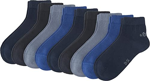 s.Oliver Jungen 9er Pack Sneakersocken Junior Quarter mit weichem Bund Kinder Halbsocken
