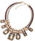 YAZILIND Champagne Charm Pendant Chain Crystal Choker Chunky Bib Statement Short Necklace Collar