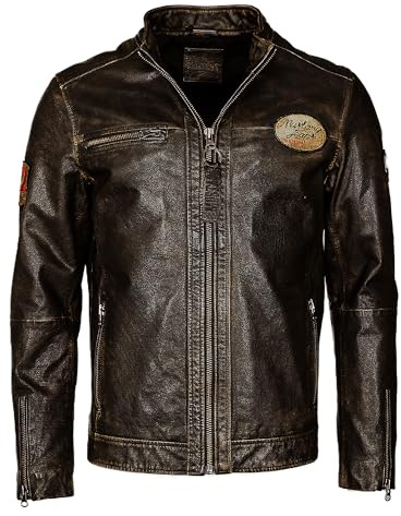 MUSTANG Herren Lederjacke Varberg Dunkelbraun 5XL