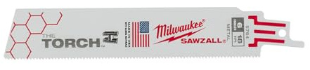 MILWAUKEE Tri-Lingual Super SAWZALL Blade 18T 6in Length TORCH (25PK) Part # 48-00-8784