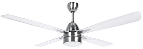 Orbegozo CP 71132 - Ventilador de techo con luz y mando a distancia, 4 palas, 132 cm de diámetro, 90 W y 3 velocidades, acero inoxidable