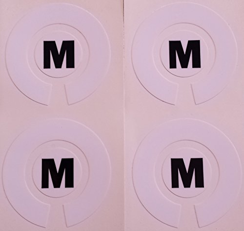 Crown Green Lawn Indoor Bowls Adhesive Lettered Coloured Marker Labels Set of 4 (White, M)