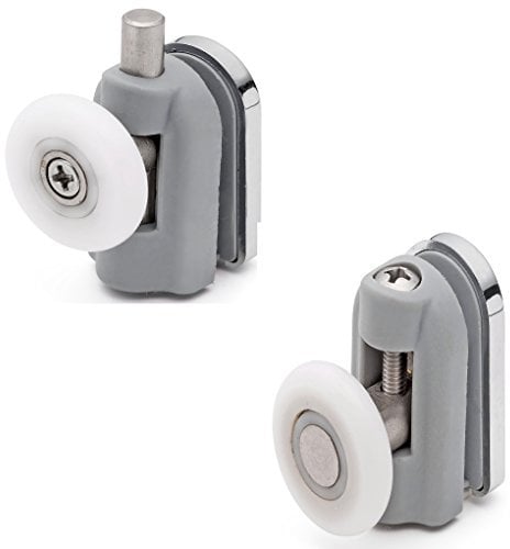 ShowerPart Single Height Adjustable Top And Bottom Shower Door Rollers/Wheels/Runner L094, Shower Door Wheel Diameter 27mm, Wheel Thickness 5.6mm, Plastic, Shower Door Replacement Parts, 4x