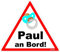 easydruck24de Auto-Aufkleber Baby an Bord, Paul I kfz456 I 16 x 14 cm groß I Junge Sticker mit Schnuller I Hinweis-Aufkleber Achtung Vorsicht I wetterfest
