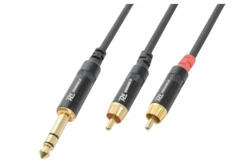 Power dynamics - PD connex - Signal Cable 6.3 Stereo Jack – 2x RCA Male 1,5m