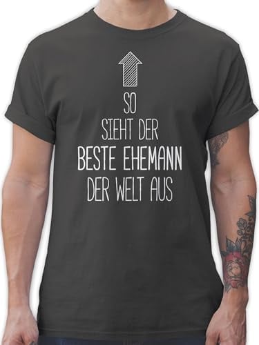 T-Shirt Herren - & Männer Geschenke - So Sieht der Beste Ehemann der Welt aus - 3XL - Dunkelgrau - Geschenk Danke Tshirt männertag Husband Shirt ehemänner Tshirts für den besten Mann Best Bester