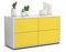 Stil.Zeit TV Schrank Lowboard Aella, Korpus Weiss matt, Front Farb-Design Sonnengelb (92x49x35cm), Push to Open Technik & Leichtlaufschienen