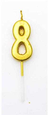 Gifts 4 All Occasions Limited Shatchi Gold 8 Number Candle Birthday Anniversary Party Cake Decorations Topper