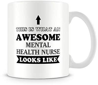 Behind The Glass - Awesome Mental Health Nurse - Printed Funny Mug - Great Gift/Present Idea, Ceramic, 11fl.oz.