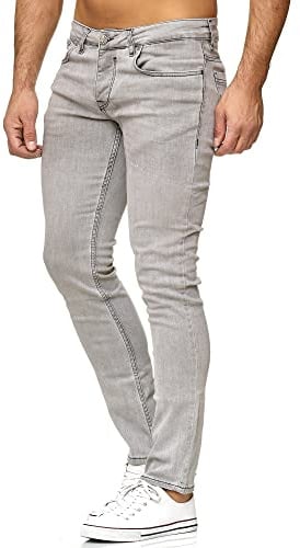 Tazzio Jeans Herren Slim Fit Stretch Jeanshose Hose Denim 16533 (33/32, Grau)